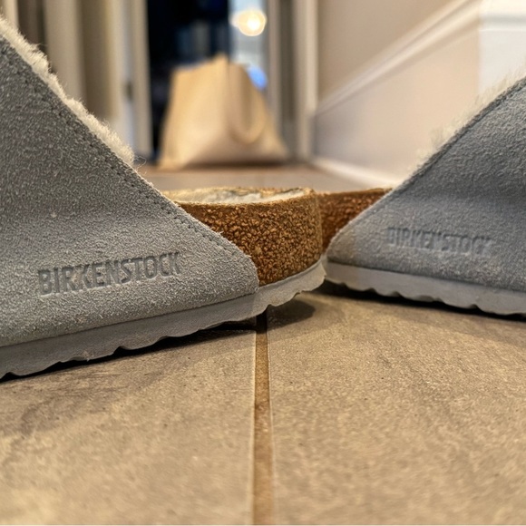 Birkenstock Arizona Shearling Lined Suede Slip On Sandals for Cozy Size 9-9.5 - Picture 10 of 13